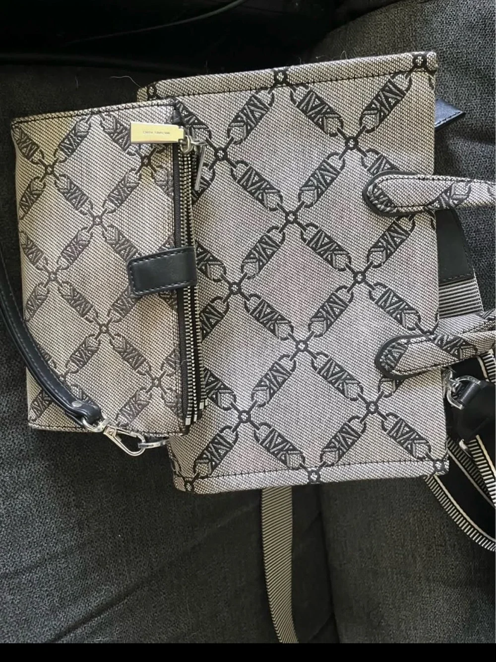 Michael Kors Black & Grey Signature Bag with Wristlet